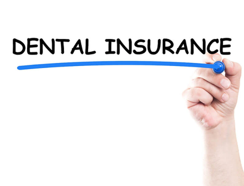 dental insurance underlined in blue